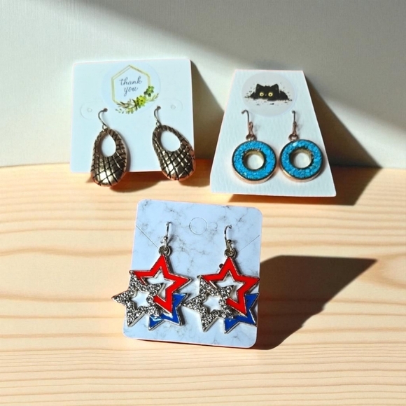 Set of Three Stylish Earrings Bundle - Picture 15 of 16